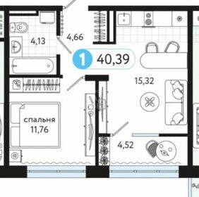 Квартира 40,4 м², 1-комнатная - изображение 1