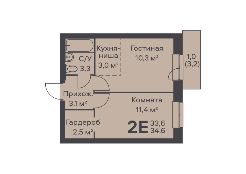 58,5 м², 2-комнатная квартира 6 550 000 ₽ - изображение 57