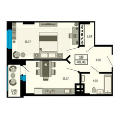Квартира 40,4 м², 1-комнатная - изображение 2