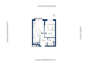 Квартира 42,2 м², 1-комнатная - изображение 1