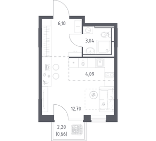 Квартира 26,6 м², студия - изображение 1