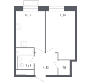 Квартира 33,2 м², 1-комнатная - изображение 1