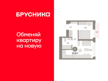 Квартира 33,8 м², 1-комнатная - изображение 1