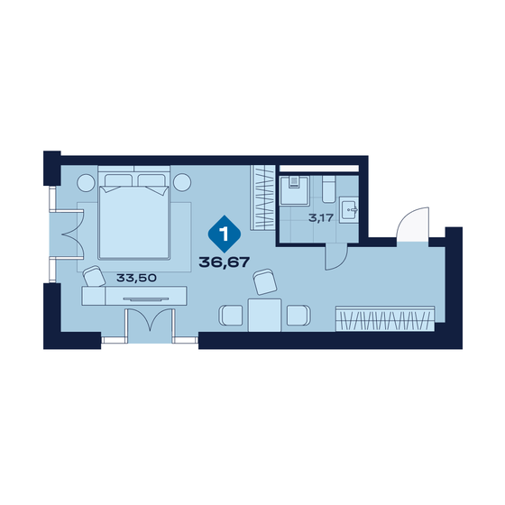 38,9 м², квартира-студия 2 900 000 ₽ - изображение 68