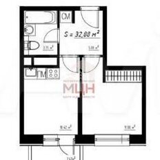 Квартира 32,9 м², 1-комнатная - изображение 5