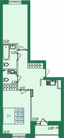 Квартира 60,9 м², 2-комнатная - изображение 1