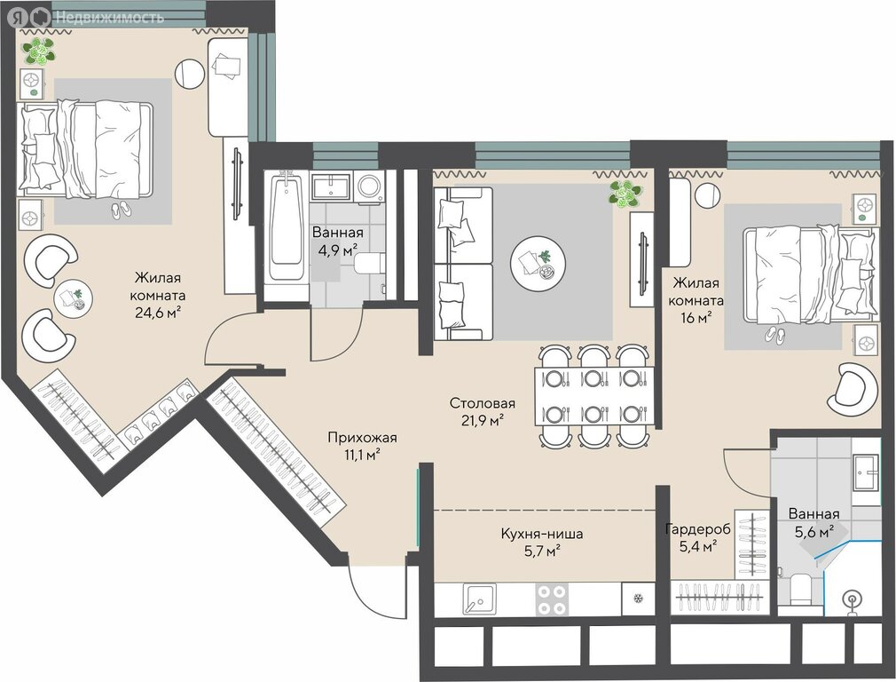 Варианты планировок ЖК «Никольский» - планировка 7