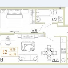 Квартира 47,3 м², 2-комнатная - изображение 1