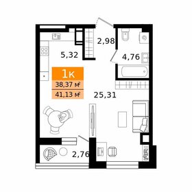 Квартира 41,1 м², 1-комнатная - изображение 1