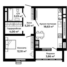 Квартира 45,1 м², 1-комнатная - изображение 2