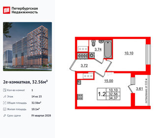 Квартира 32,6 м², 1-комнатная - изображение 1
