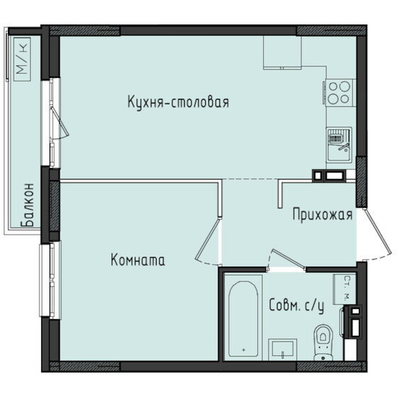36,5 м², 1-комнатная квартира 5 310 750 ₽ - изображение 9