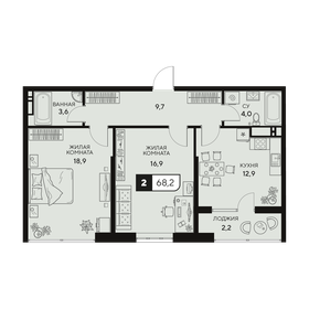Квартира 68,2 м², 2-комнатная - изображение 1