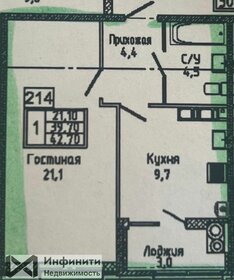 Квартира 42,7 м², 1-комнатная - изображение 1
