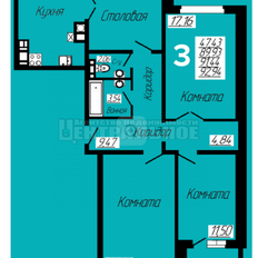 Квартира 92,9 м², 3-комнатная - изображение 2
