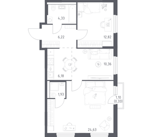 Квартира 66,8 м², 2-комнатная - изображение 1