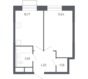 Квартира 33,2 м², 1-комнатная - изображение 1