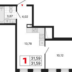 Квартира 31,6 м², 1-комнатная - изображение 2