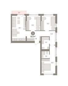 Квартира 82 м², 3-комнатная - изображение 1