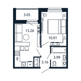 Квартира 32,9 м², 1-комнатная - изображение 1