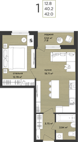 Квартира 41,8 м², 1-комнатная - изображение 1