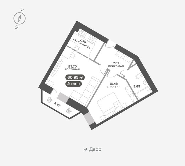 69,8 м², 2-комнатная квартира 12 000 000 ₽ - изображение 18