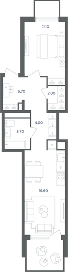 53 м², 2-комнатная квартира 8 731 910 ₽ - изображение 10
