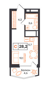 Квартира 28,2 м², студия - изображение 1