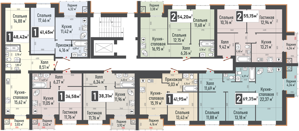 36,5 м², 1-комнатная квартира 3 714 150 ₽ - изображение 26