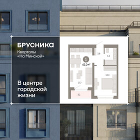 Квартира 42 м², 1-комнатная - изображение 1