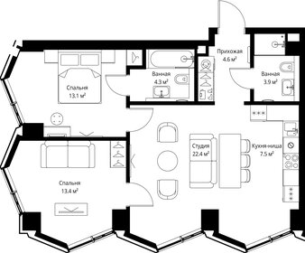 Квартира 69,2 м², 2-комнатная - изображение 2