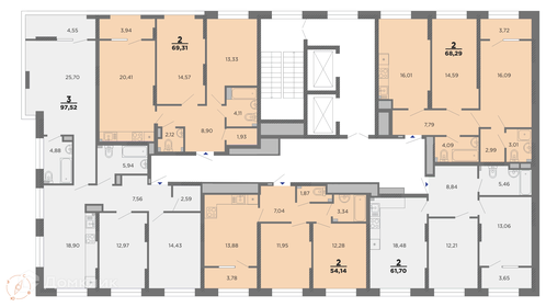 Квартира 68,3 м², 2-комнатная - изображение 2