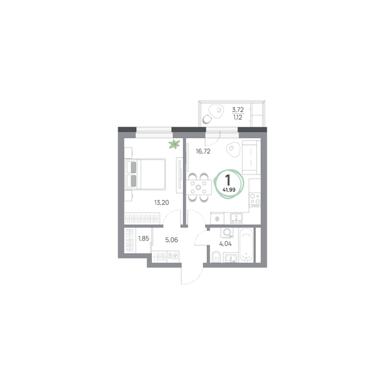 42 м², 1-комнатная квартира 5 139 576 ₽ - изображение 56