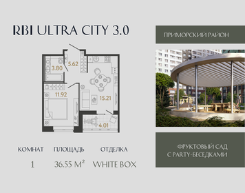 Квартира 36,6 м², 1-комнатная - изображение 1