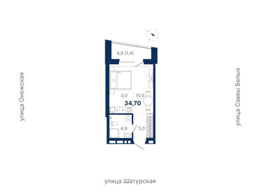 Квартира 34,7 м², студия - изображение 1
