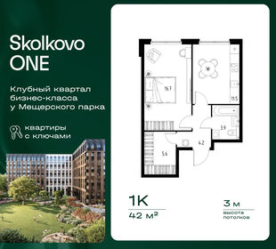 Квартира 42 м², 1-комнатная - изображение 1