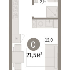 Квартира 21,5 м², студия - изображение 3