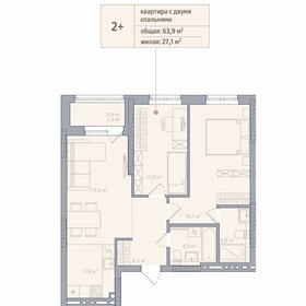 Квартира 65,2 м², 2-комнатная - изображение 1