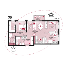 Квартира 85,3 м², 3-комнатная - изображение 1