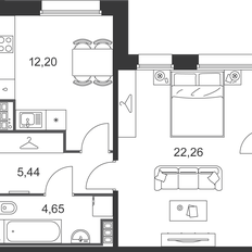 Квартира 44,9 м², 1-комнатная - изображение 2