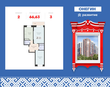 Квартира 66,6 м², 2-комнатная - изображение 1