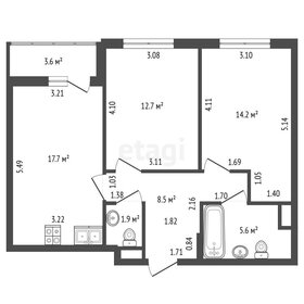 Квартира 60,6 м², 3-комнатная - изображение 1