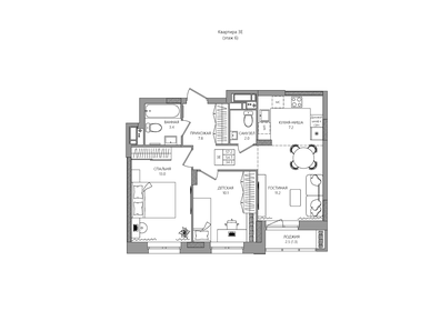 Квартира 56 м², 3-комнатная - изображение 1