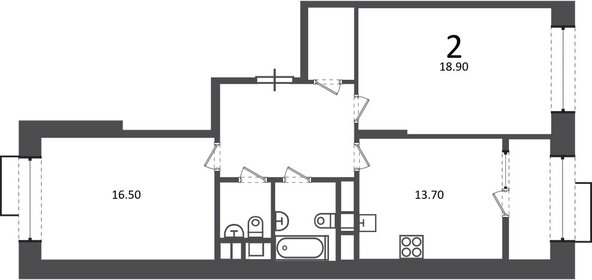 Квартира 68 м², 2-комнатная - изображение 1