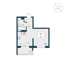 Квартира 33,8 м², студия - изображение 1