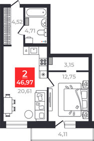 Квартира 47 м², 2-комнатная - изображение 1
