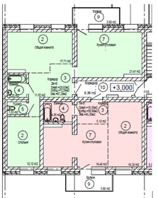 Квартира 69 м², 2-комнатная - изображение 1
