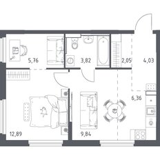 Квартира 44,8 м², 2-комнатная - изображение 2