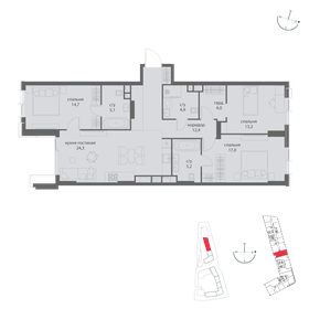 Квартира 100,8 м², 2-комнатная - изображение 2