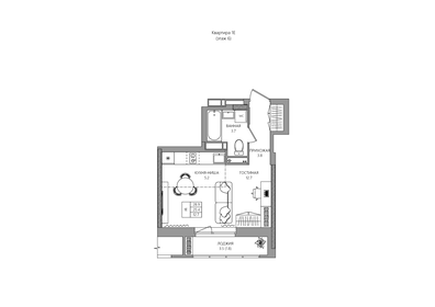 Квартира 27,2 м², студия - изображение 1